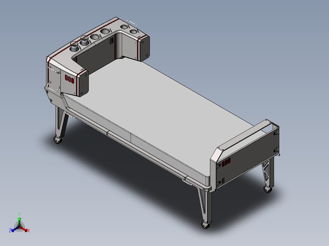 医院病床三维设计正等轴测图