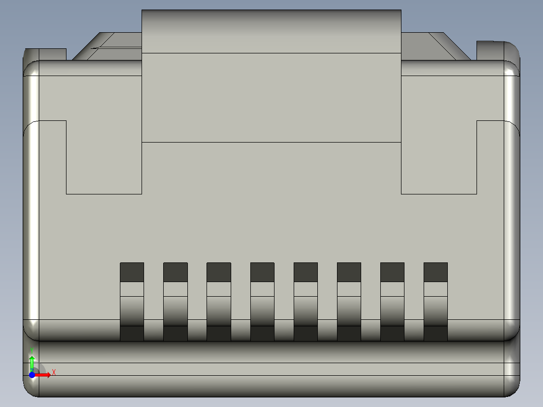 网线接口自动压合设备设计-RJ45水晶头前视图