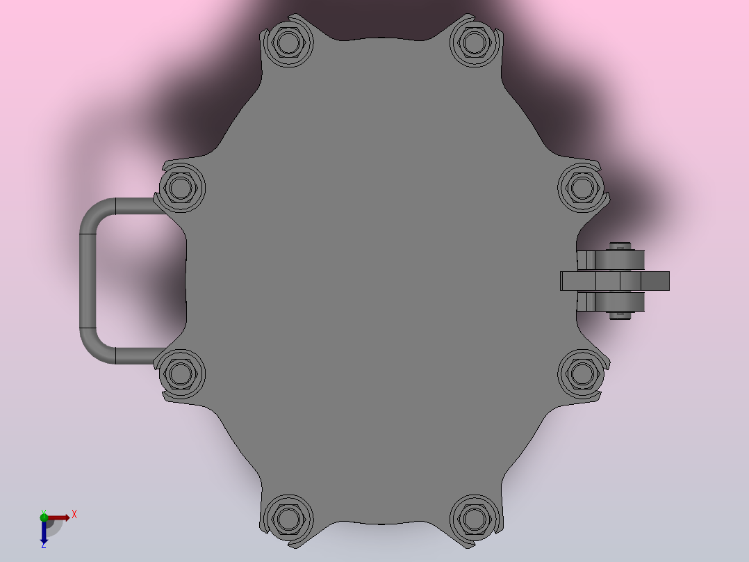 椭圆形回转盖快开人孔_人孔 450×350-6俯视图
