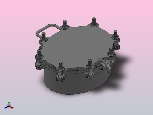 椭圆形回转盖快开人孔_人孔 450×350-6正等轴测缩略图