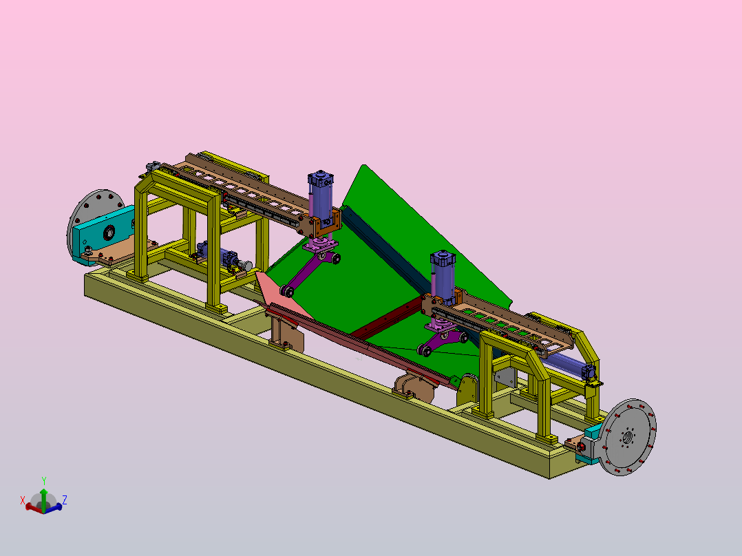 带有气动送料结构的焊接导电装置3D图纸 Solidworks设计主视图
