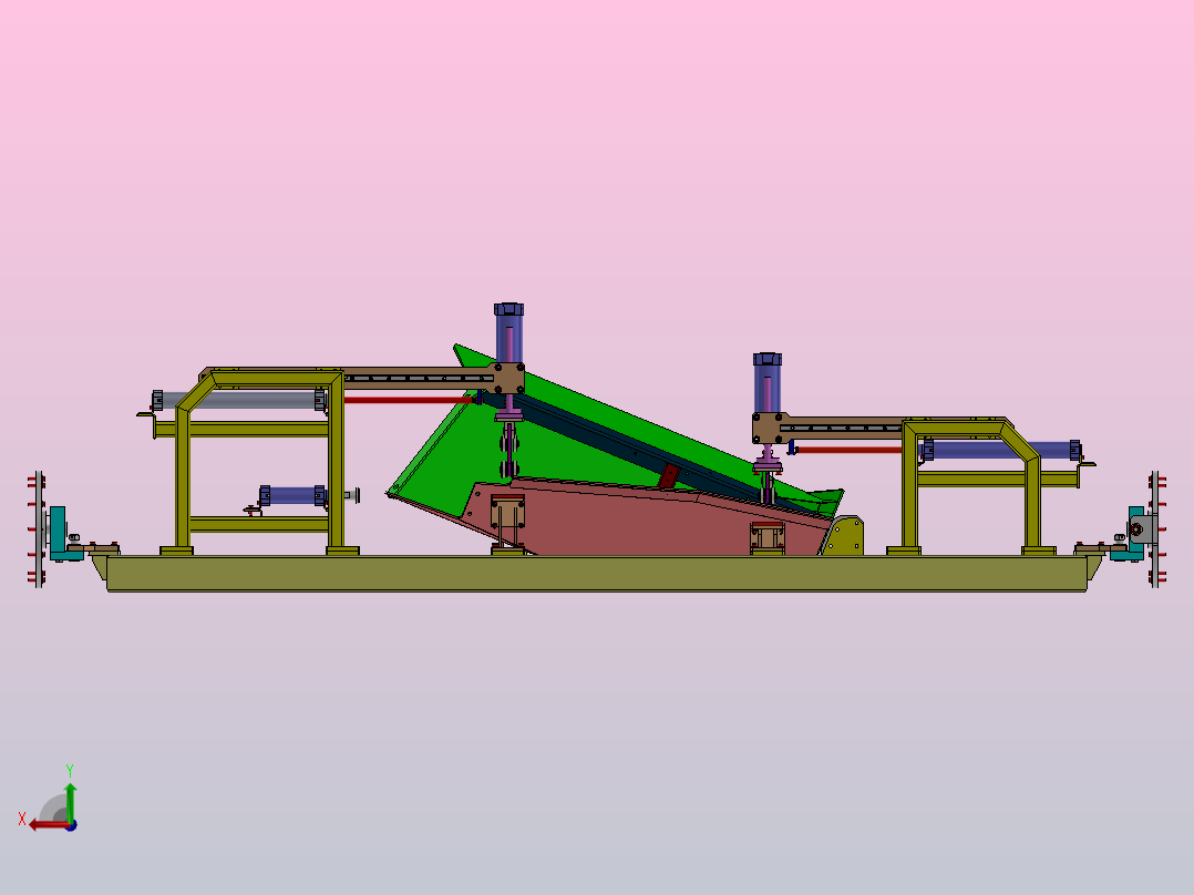 带有气动送料结构的焊接导电装置3D图纸 Solidworks设计后视图
