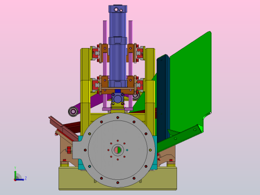 带有气动送料结构的焊接导电装置3D图纸 Solidworks设计左视缩略图