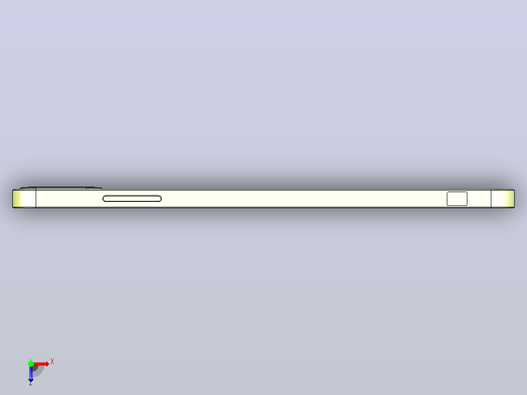 使用catiav5进行表面处理的i phone设计俯视图