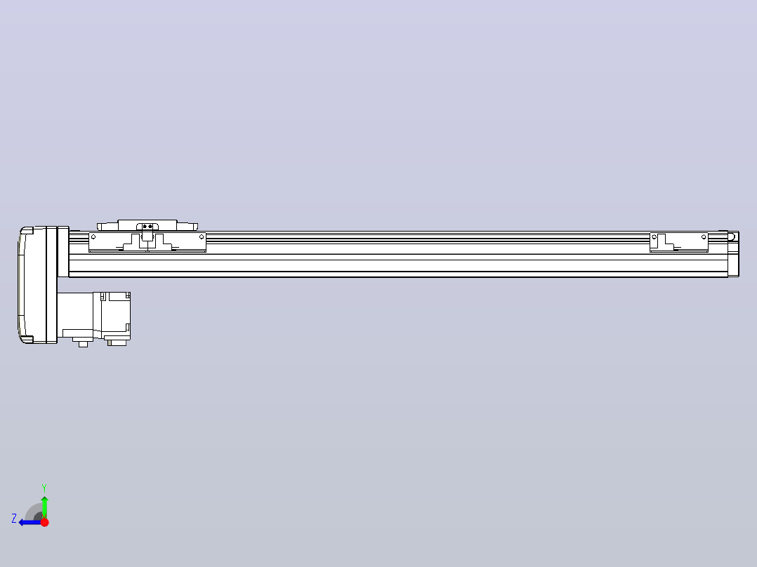 滚珠丝杠直线轴内置导轨TPA-GCR-40-1210C-L450-MP-M10-N3右视图