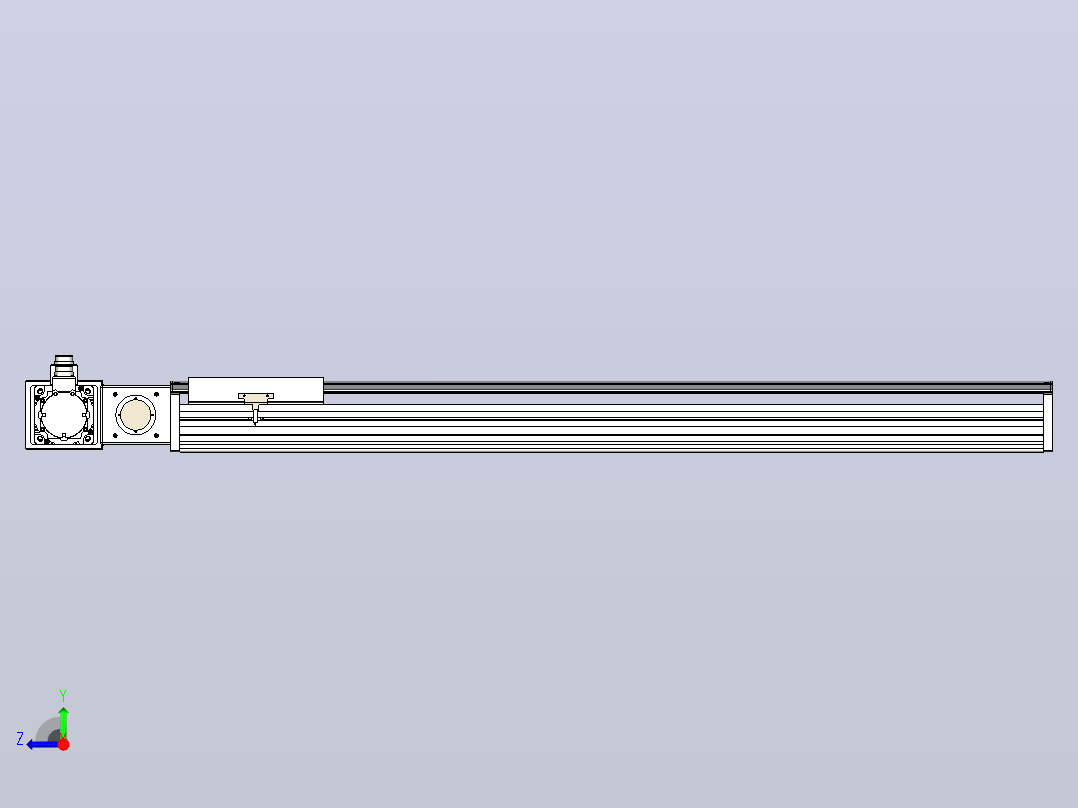 皮带直线轴半封闭可选导轨TPA-HNB-220D-176-L1100-ML-Y-P1K-N3右视图