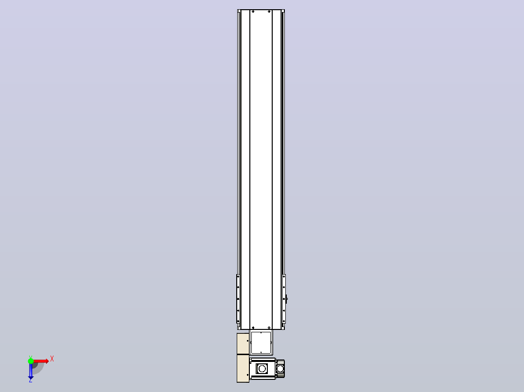皮带直线轴半封闭可选导轨TPA-HNB-220D-176-L1100-ML-Y-P1K-N3俯视图