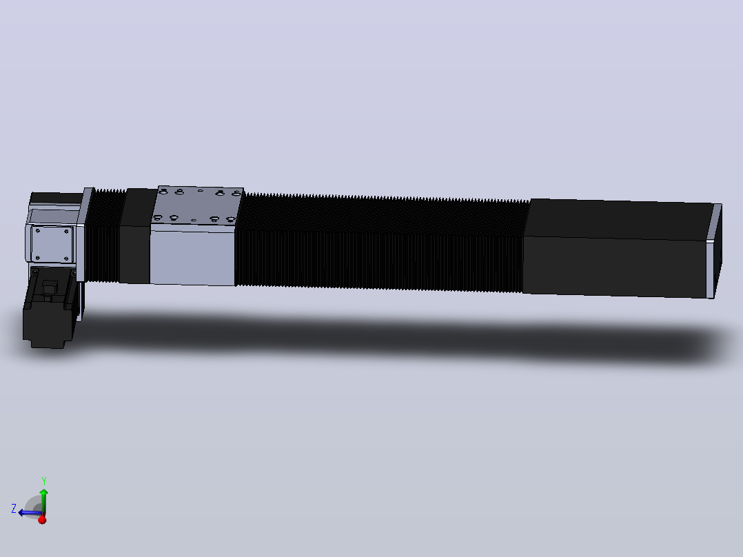 直线模组DMBF100-RDCR（电机右下折）[DMBF100-L45S500-DT400-A2U-RDCR]主视图