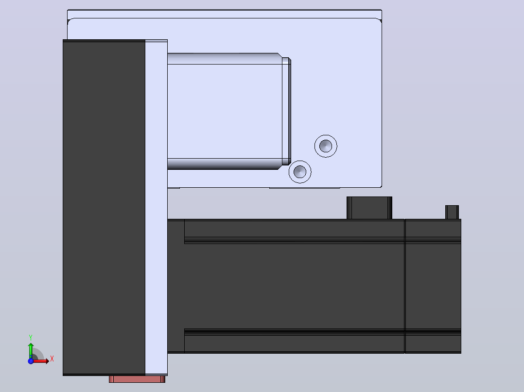 直线模组DMBF100-RDCR（电机右下折）[DMBF100-L45S500-DT400-A2U-RDCR]前视图