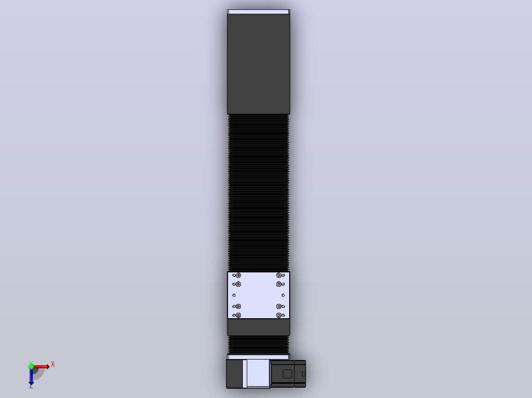 直线模组DMBF100-RDCR（电机右下折）[DMBF100-L45S500-DT400-A2U-RDCR]俯视图