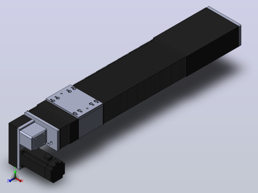 直线模组DMBF100-RDCR（电机右下折）[DMBF100-L45S500-DT400-A2U-RDCR]正等轴测缩略图