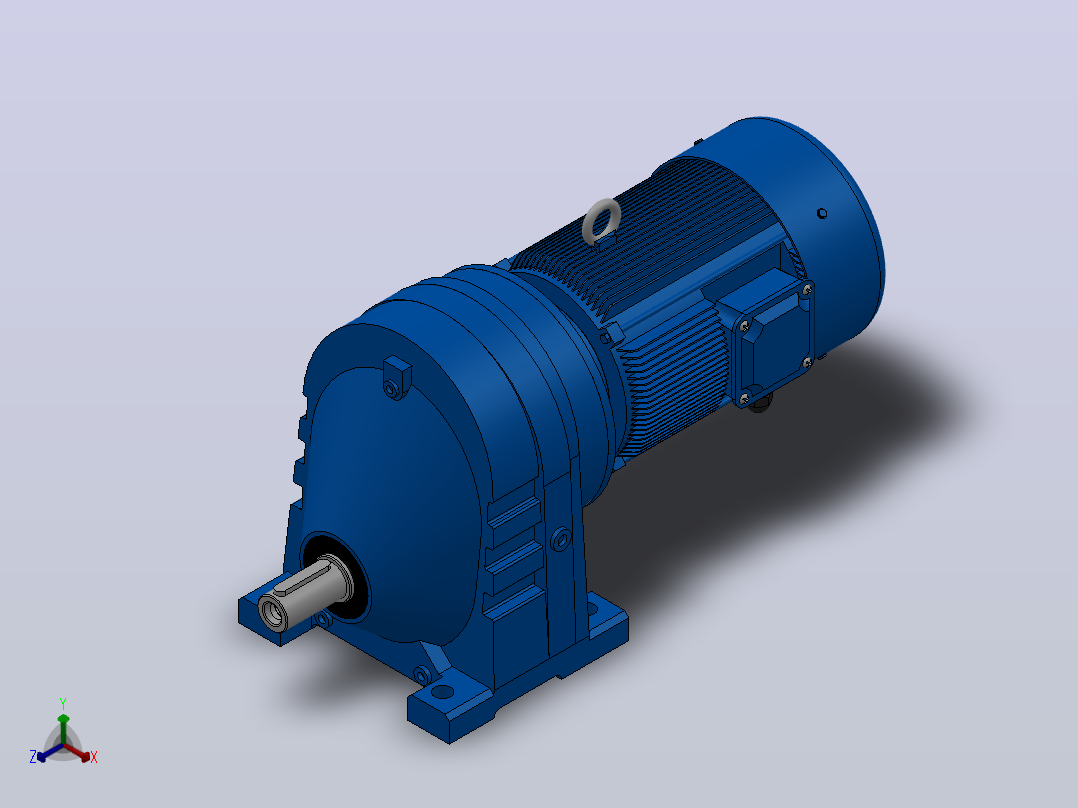 RX67底脚轴伸式安装斜齿轮减速机RX67-Y0.25-4P-71-M1-0°主视图