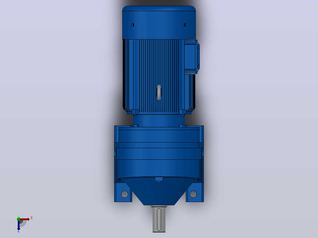 RX67底脚轴伸式安装斜齿轮减速机RX67-Y0.25-4P-71-M1-0°俯视图