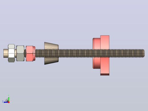 内六角紧定螺钉M3和螺母-锁紧螺母右视缩略图