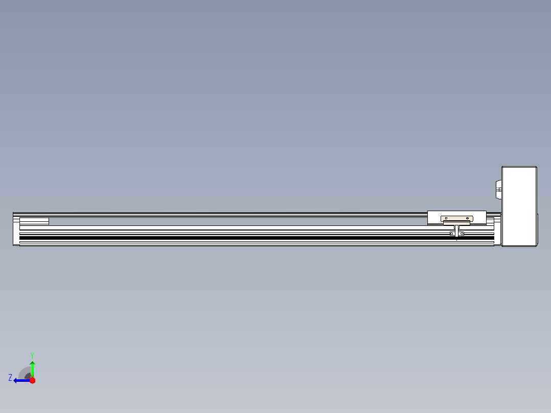 皮带直线轴半封闭可选导轨TPA-HNB-105D-90-L700-LU-Y-P20-N3右视图