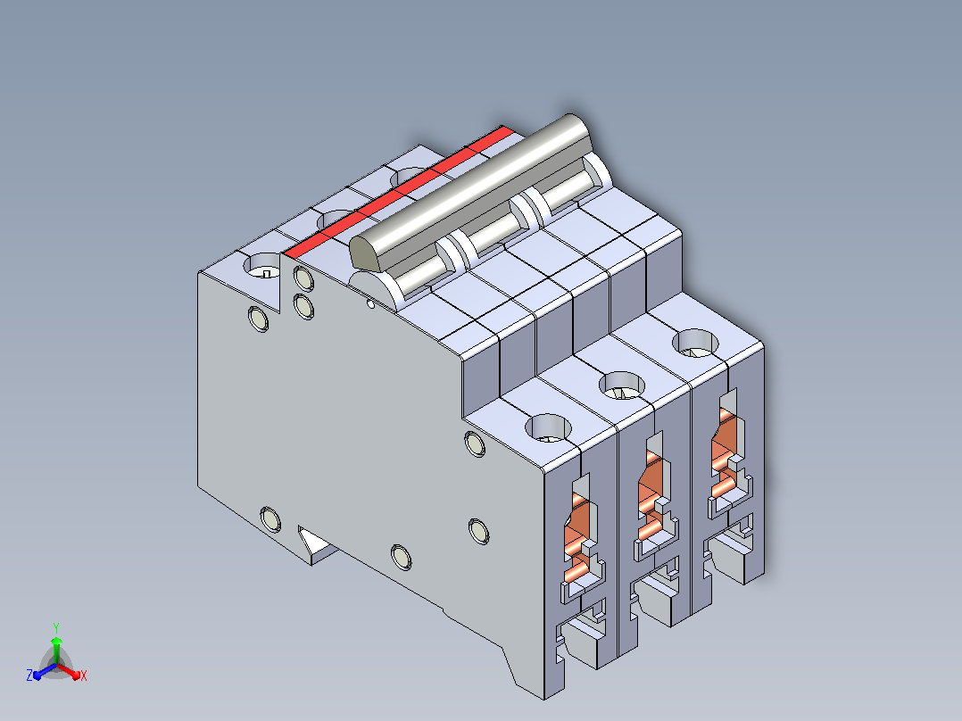 ABB NFB 3P空开断路器正等轴测图