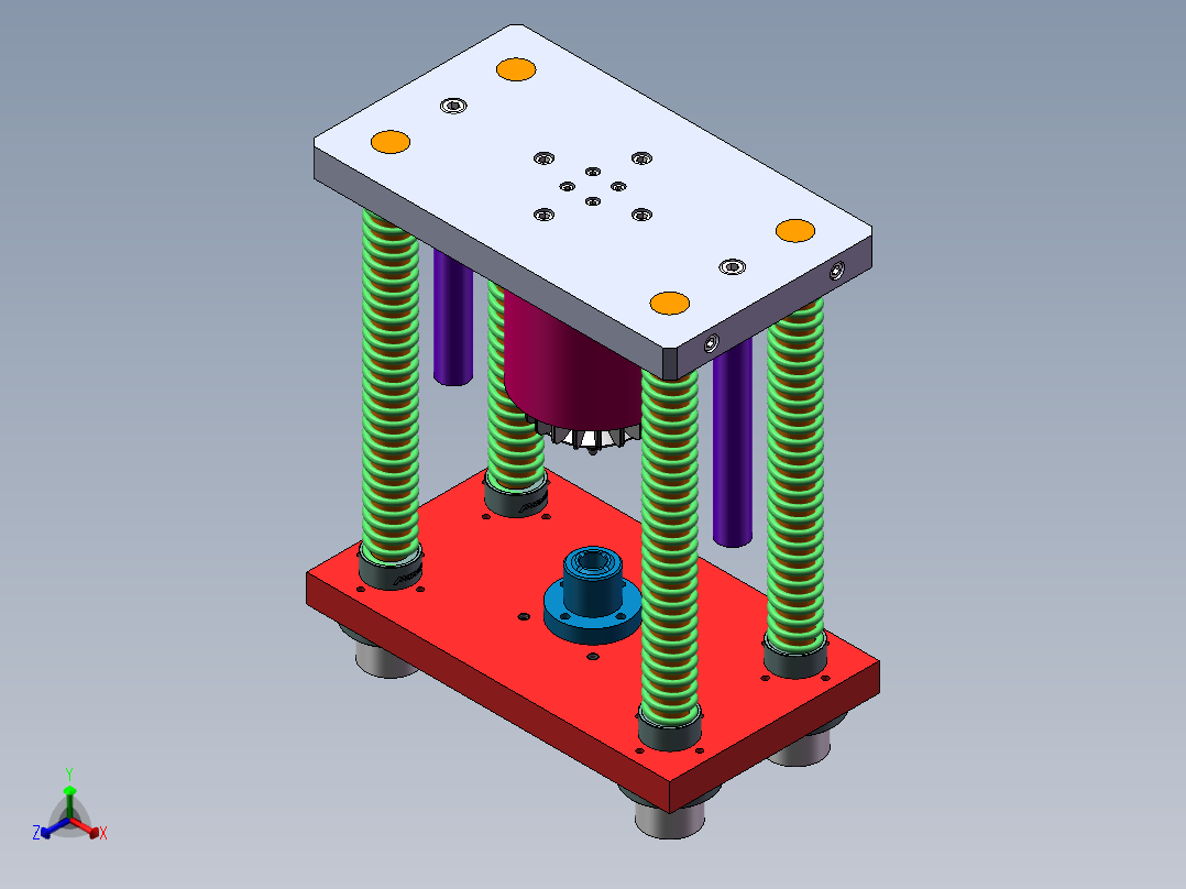 风叶入轴压入工装正等轴测图