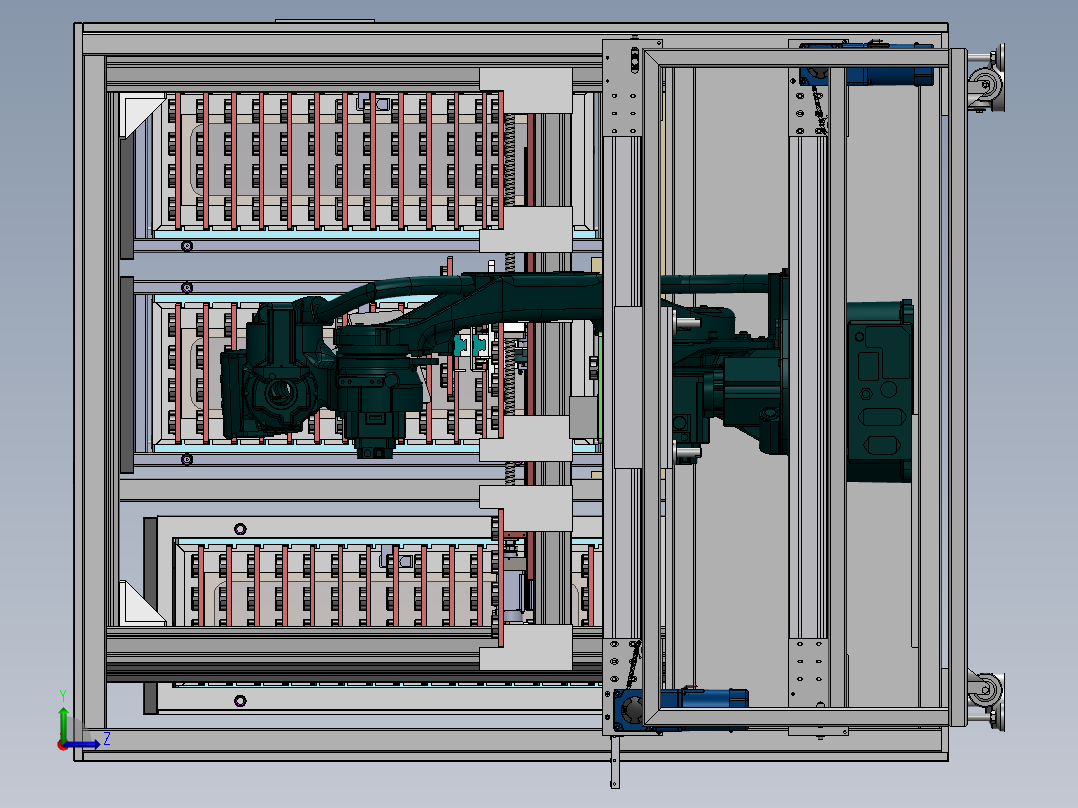 电脑风扇上料总装sw18可编辑左视图