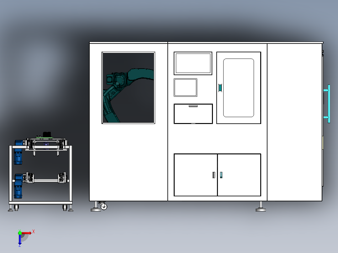 电脑风扇上料总装sw18可编辑俯视图