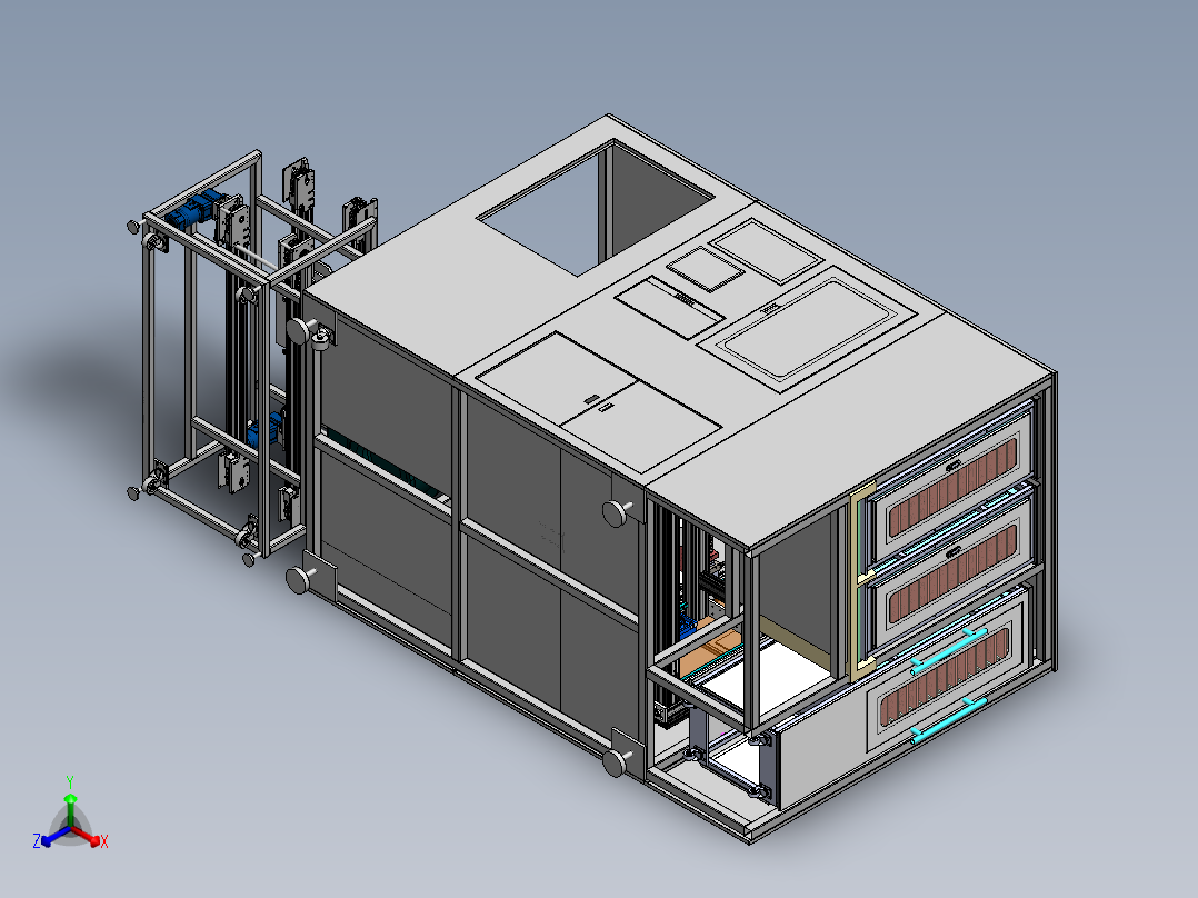 电脑风扇上料总装sw18可编辑正等轴测图