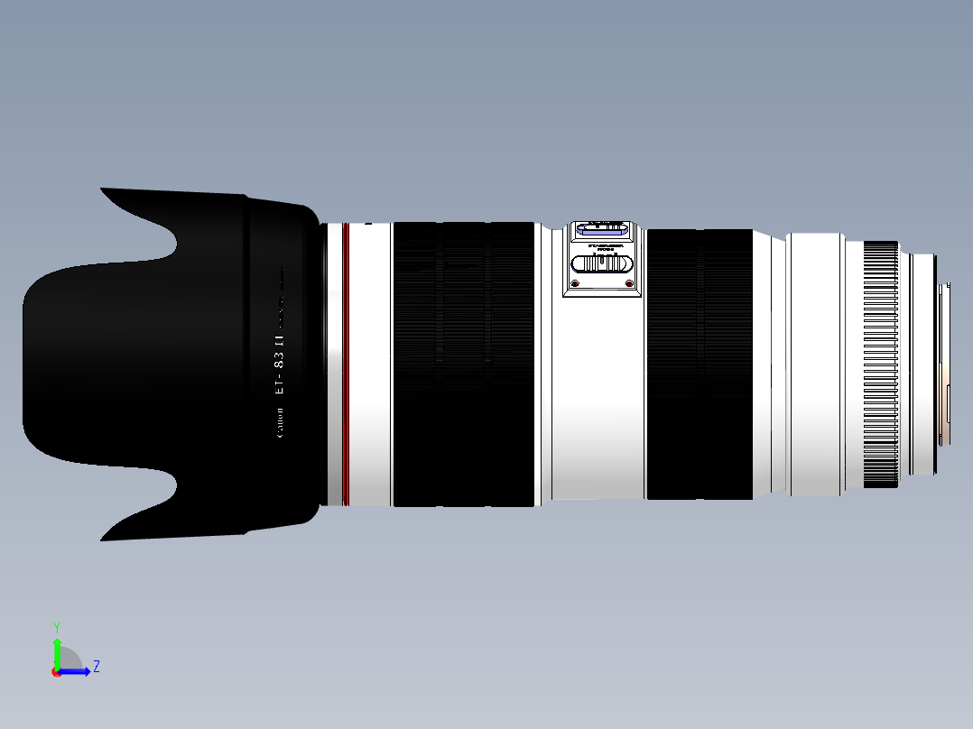 SolidWorks 相机标准镜头设计左视图
