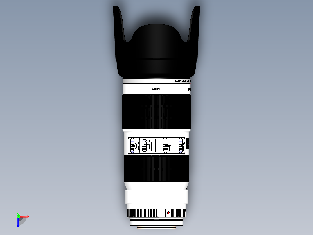 SolidWorks 相机标准镜头设计俯视图