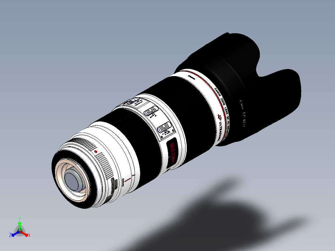 SolidWorks 相机标准镜头设计正等轴测图