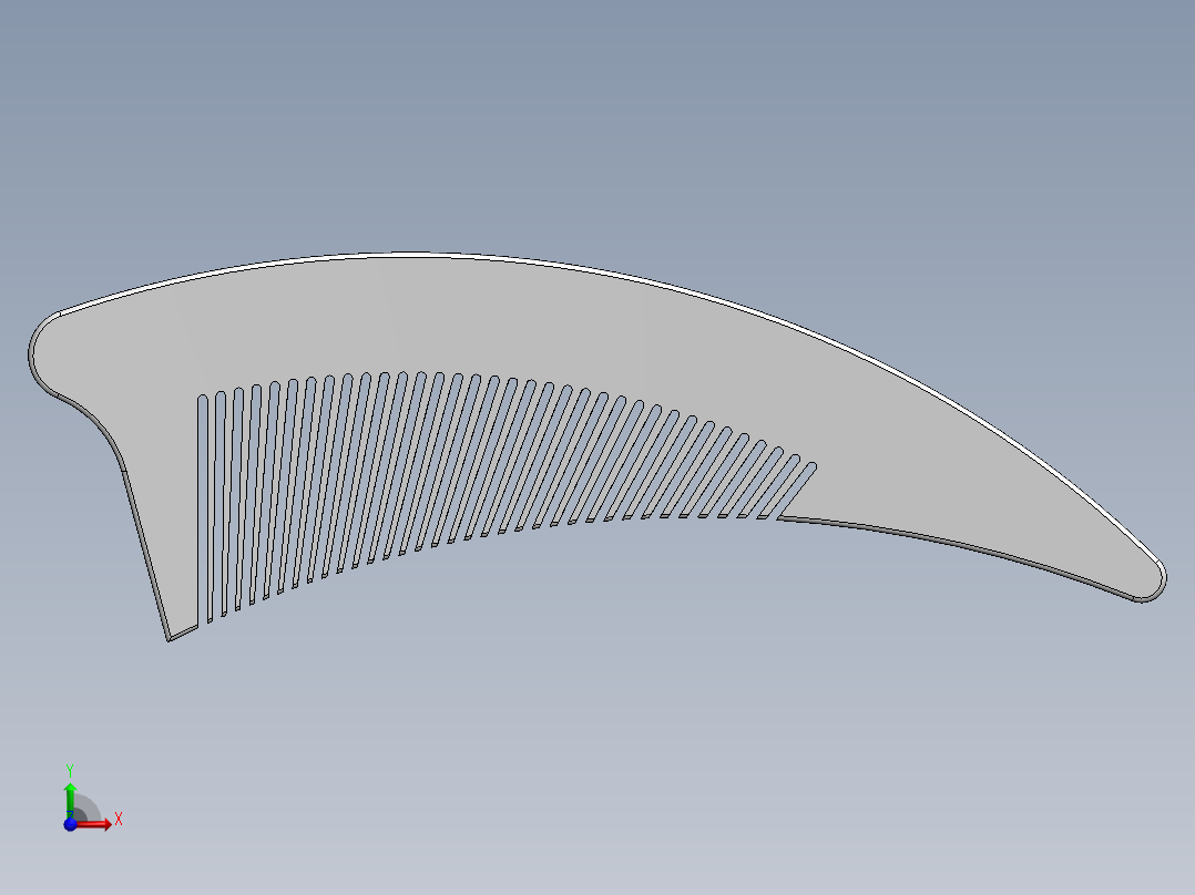 木梳CAD图纸前视图