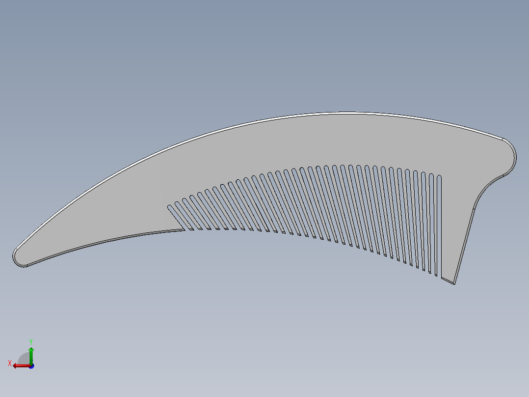 木梳CAD图纸后视图