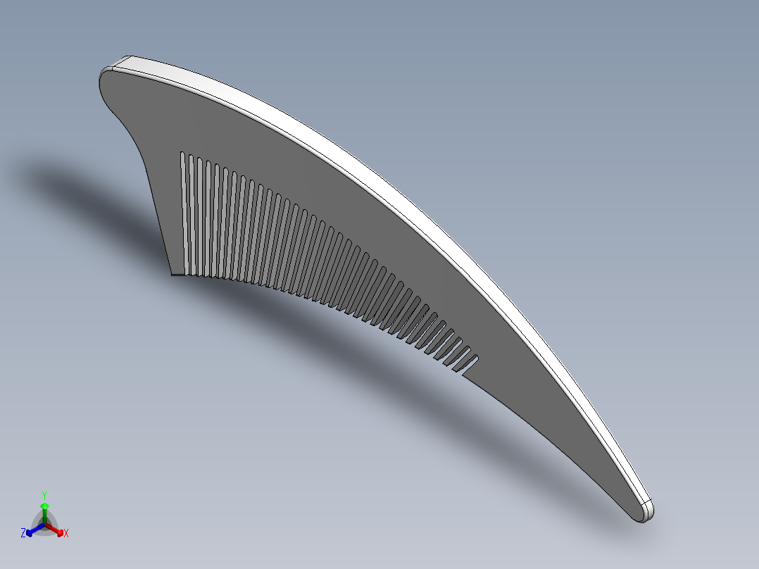 木梳CAD图纸正等轴测图