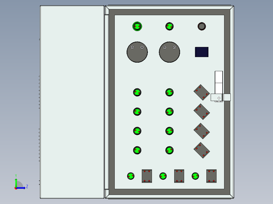 低压柜子400 X 600 mm左视图