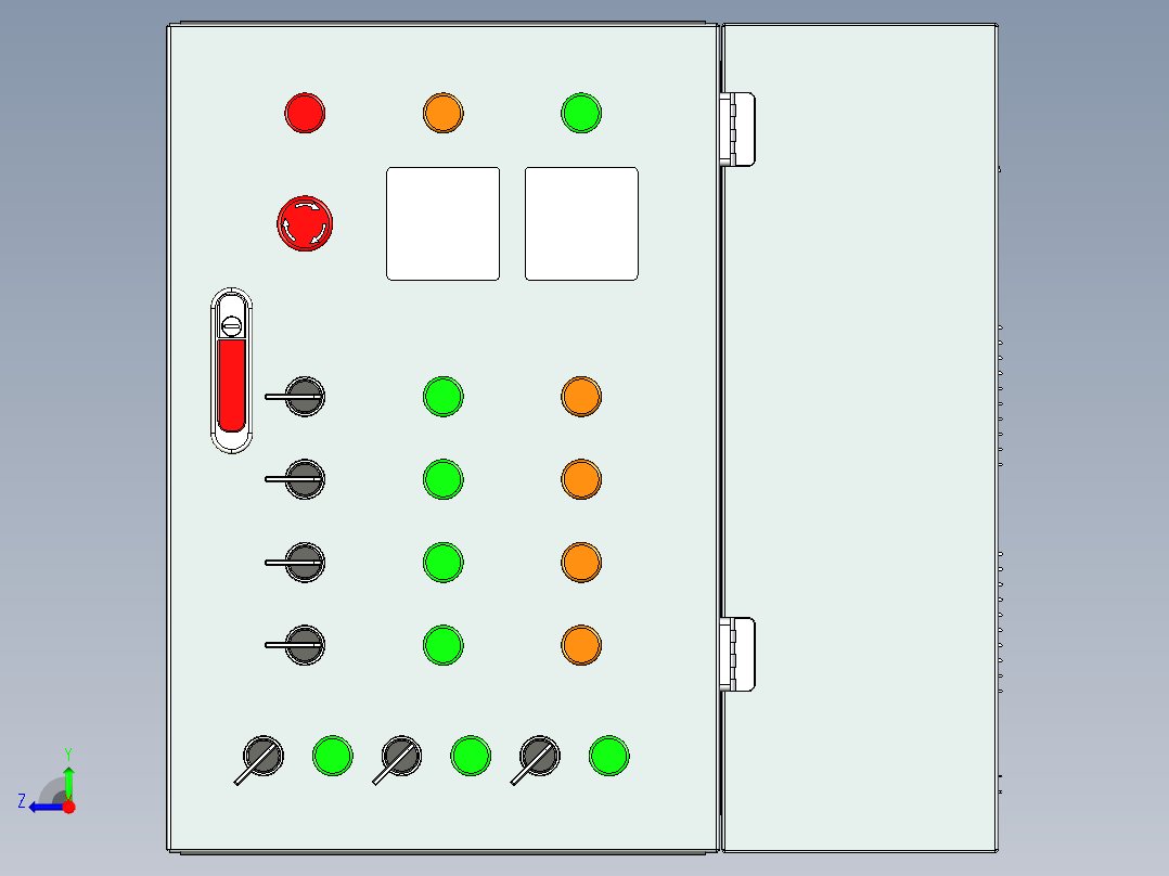 低压柜子400 X 600 mm右视图