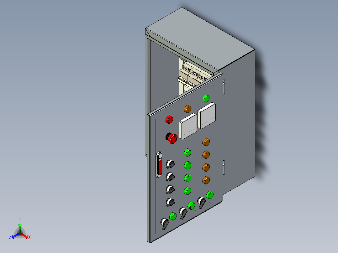低压柜子400 X 600 mm正等轴测图