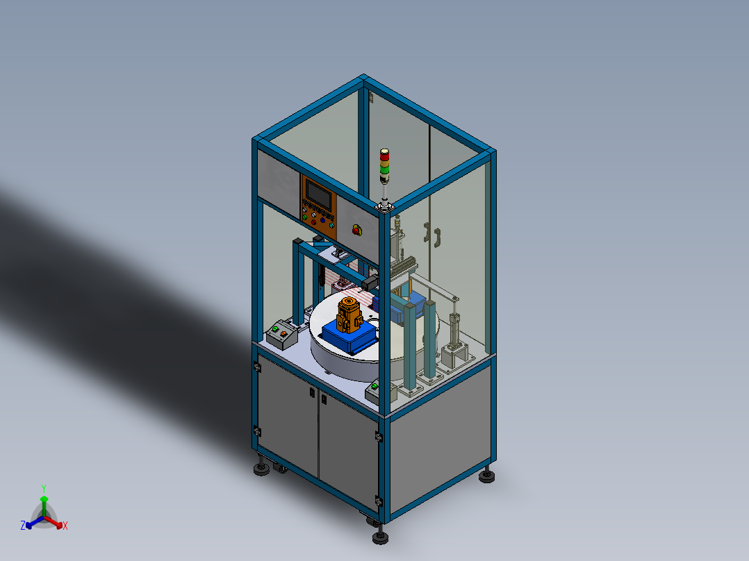半自动螺丝机正等轴测图