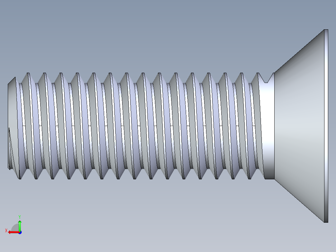 锥形内六角头螺钉-FHCS 0.500x 1.500后视图