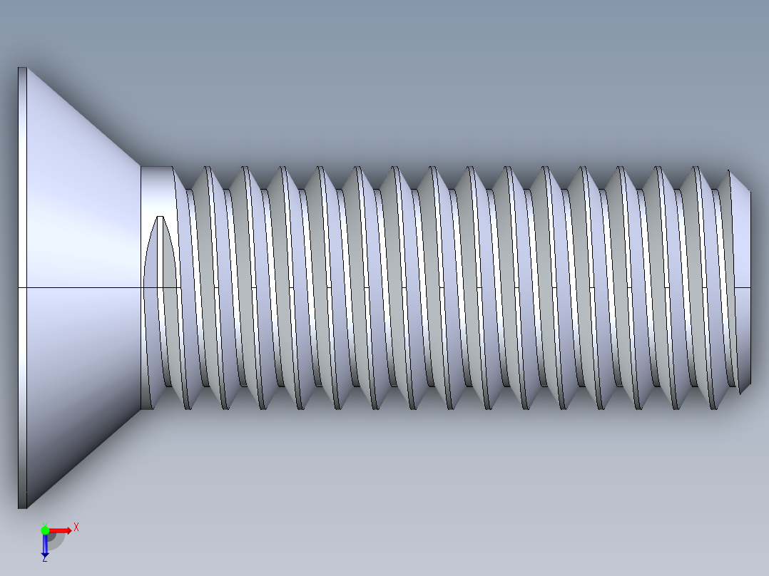 锥形内六角头螺钉-FHCS 0.500x 1.500俯视图