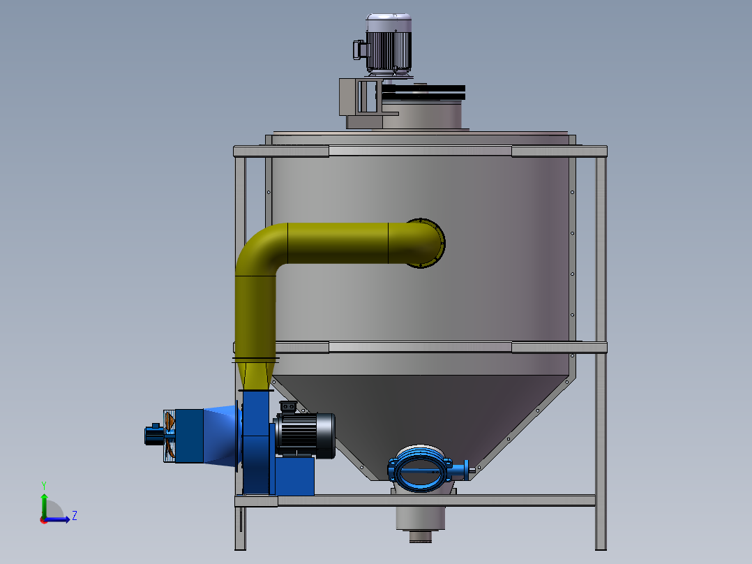 基于SolidWorks的粮食烘干机设计-LW资料左视图