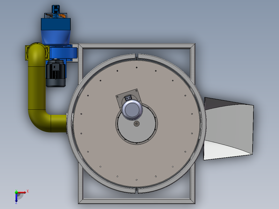 基于SolidWorks的粮食烘干机设计-LW资料俯视图