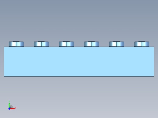 乐高套装 4421基本积木-4172684 - 3009 Medium Blue Brick 1 x 6.STEP前视缩略图