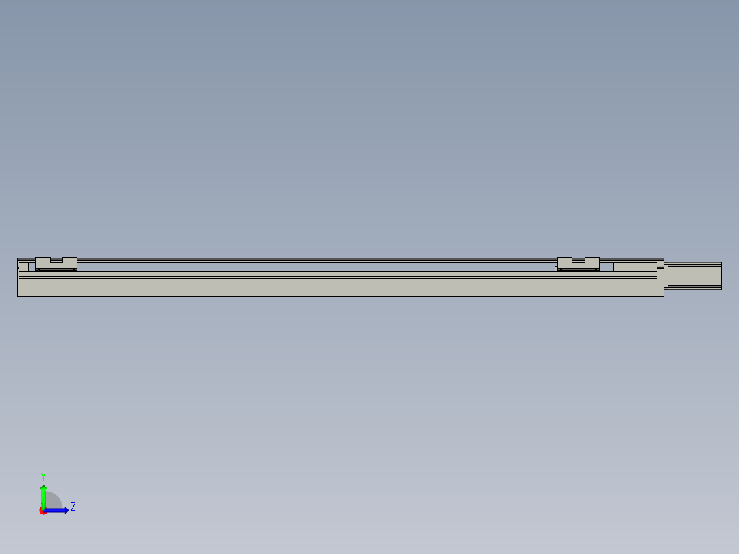 直线模组LHA6-S750-M-100W(16丝杆)设计图纸左视图