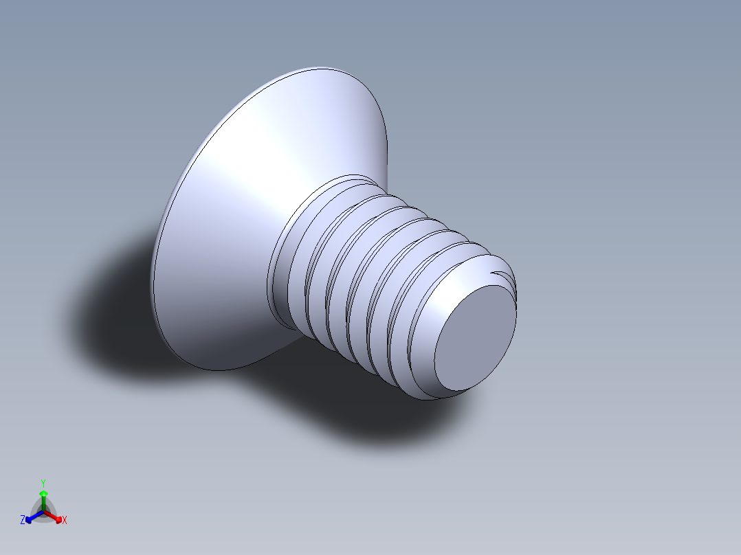 制沉头螺钉-M4_Counter_sunk_5.SLDPRT正等轴测图