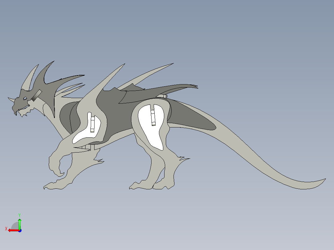 创意木制龙后视图