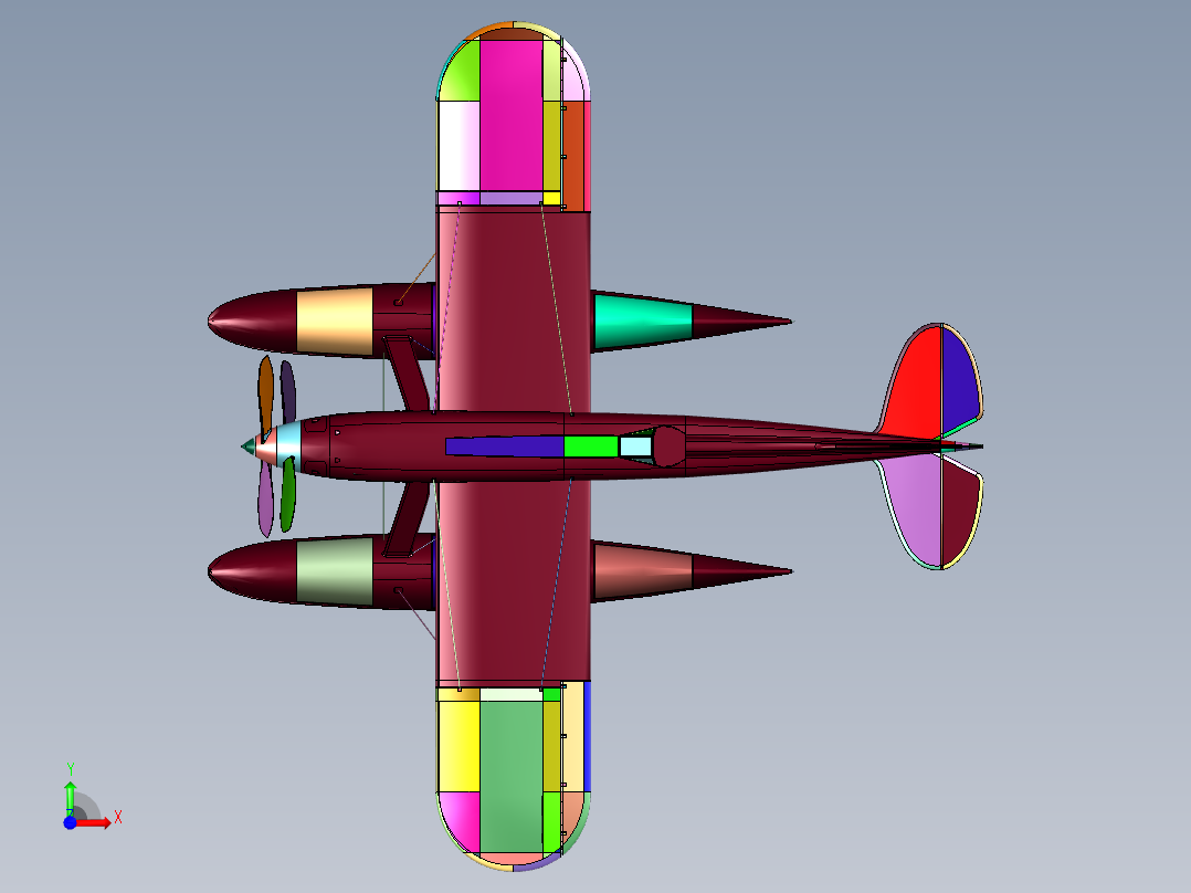 意大利螺旋桨水上飞机前视图
