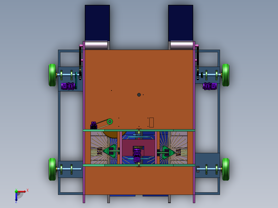 蓝莓收获机俯视图