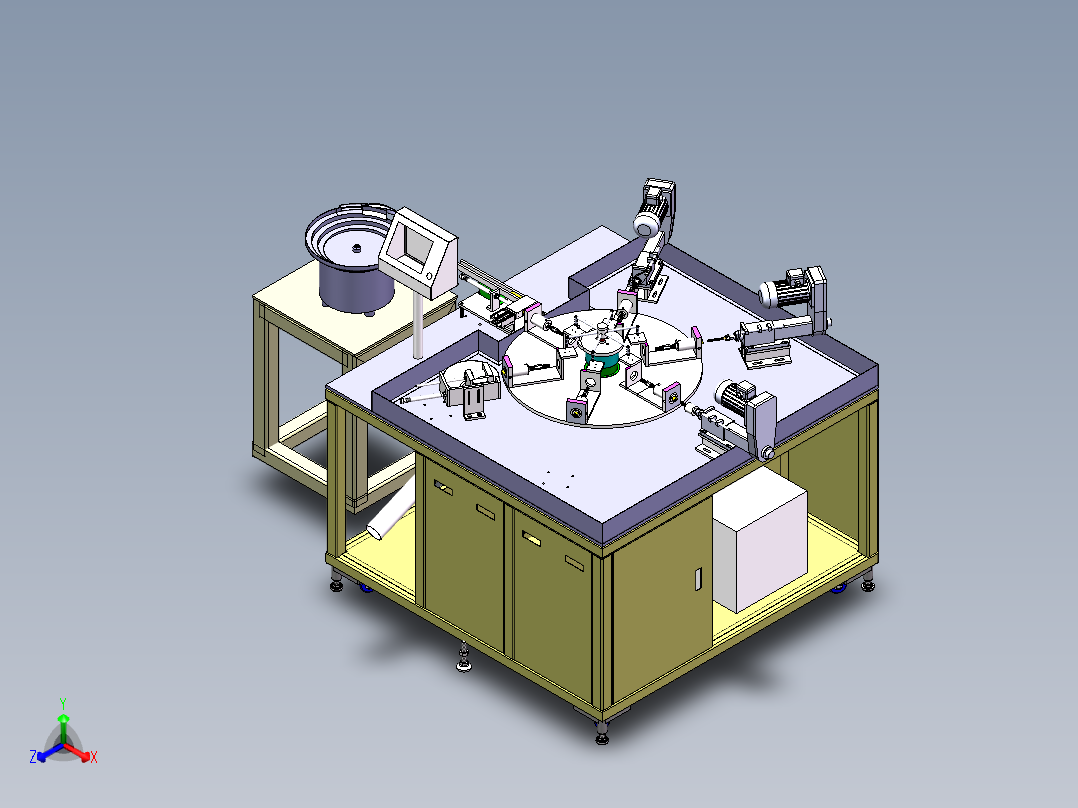 自动钻孔攻牙机正等轴测图