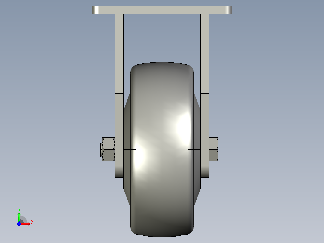 5寸定向轮前视图