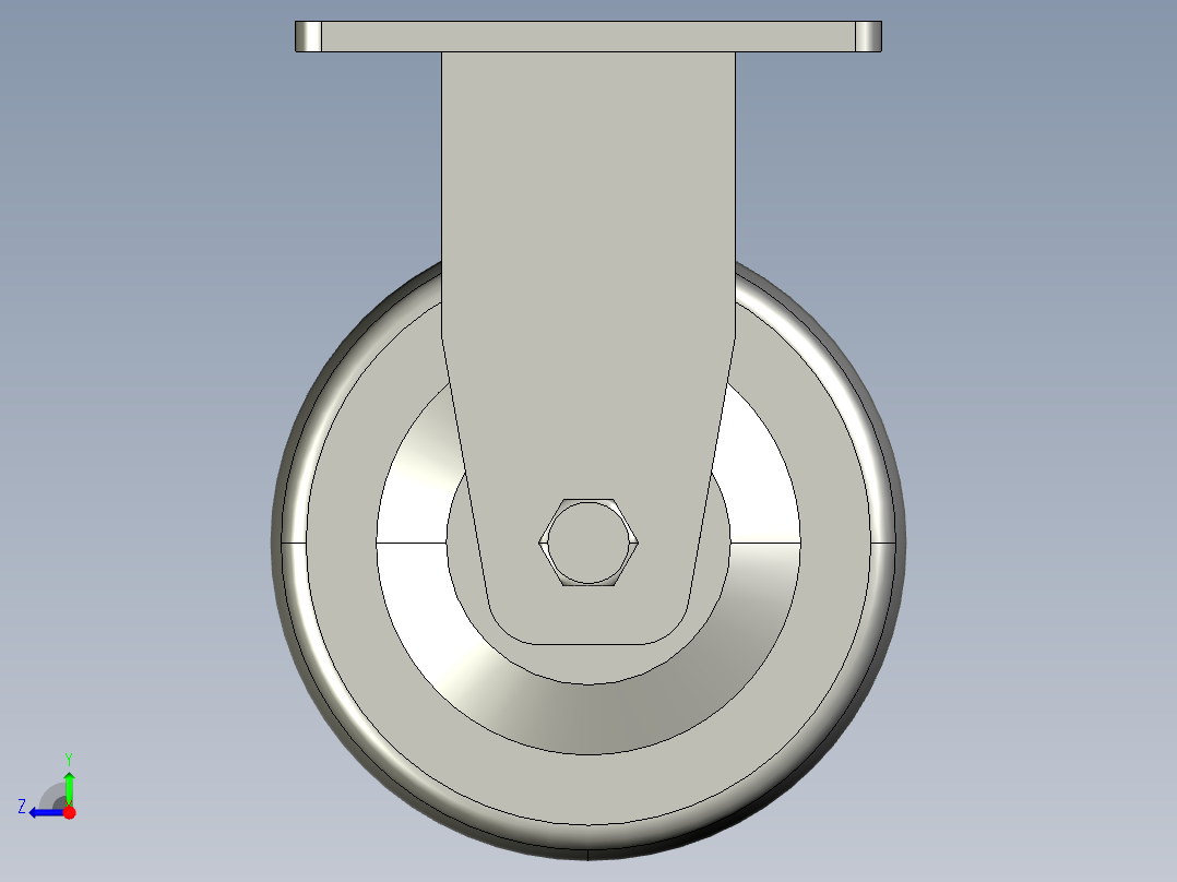 5寸定向轮右视图
