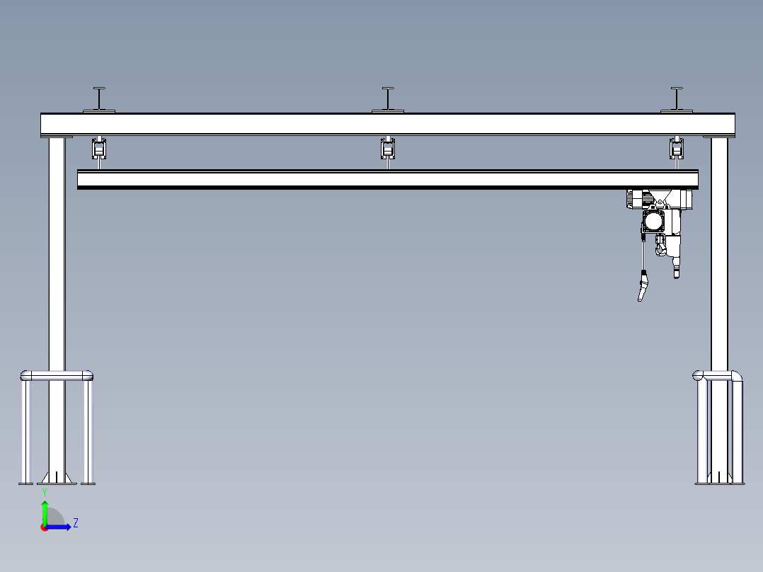 EEPOS钢构起重设备左视图