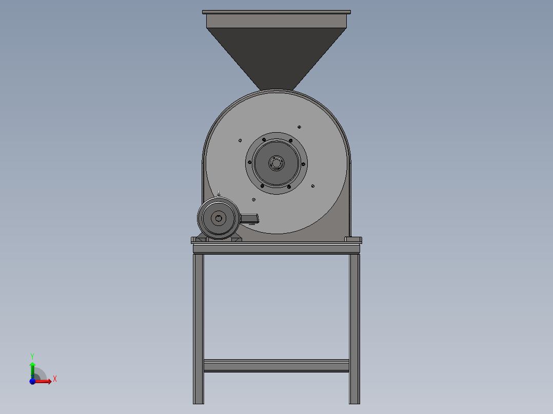 大豆粉碎机sw18可编辑前视图