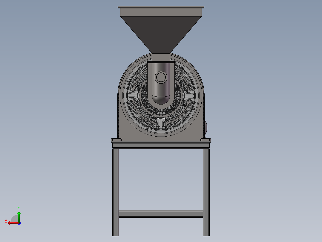 大豆粉碎机sw18可编辑后视图
